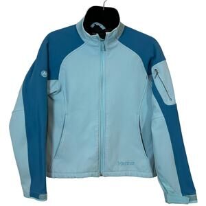 Marmot Women’s Gravity Softshell Jacket Wind Resistant Green Blue M